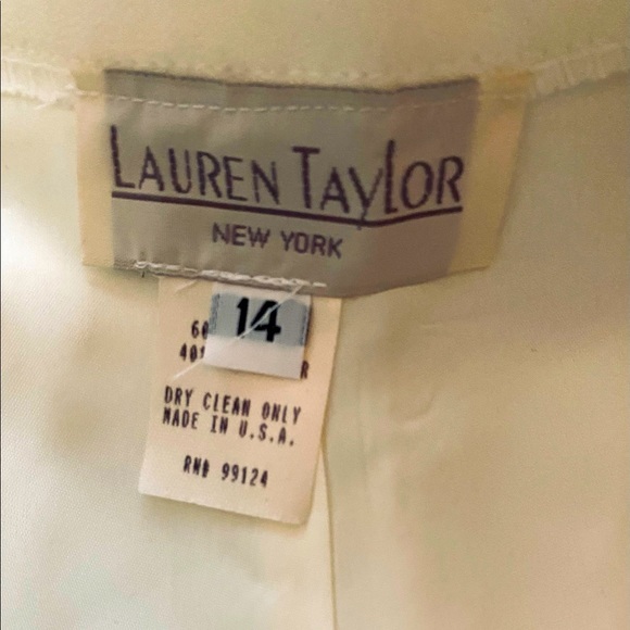 OFF WHITE NWOT Lauren Taylor ivory wide leg trousers Sz 14 - Picture 5 of 5